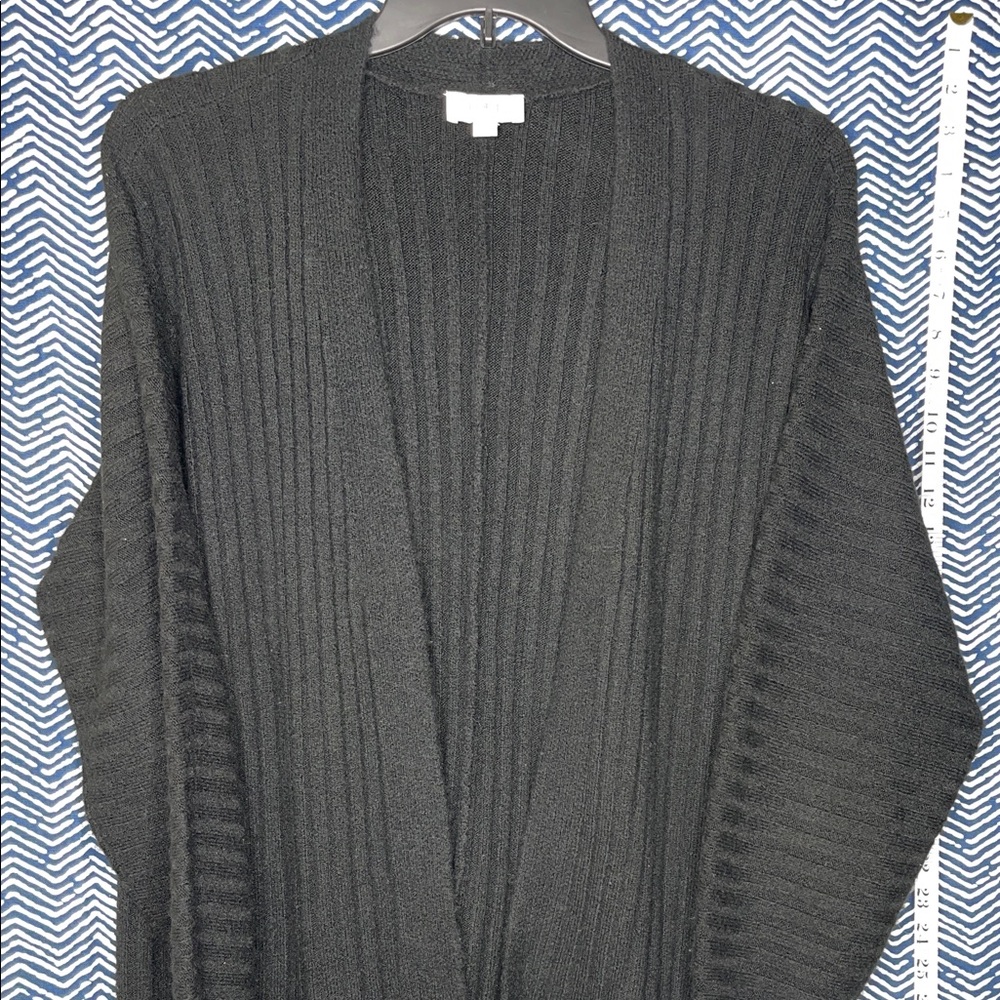 LOFT Women's Charcoal Ribbed Cardigan